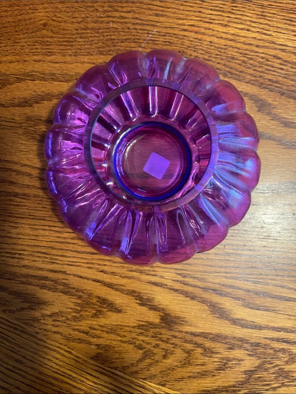 Glass tea light holder  - Purple Decorative Home Accent - Picture 2 of 4